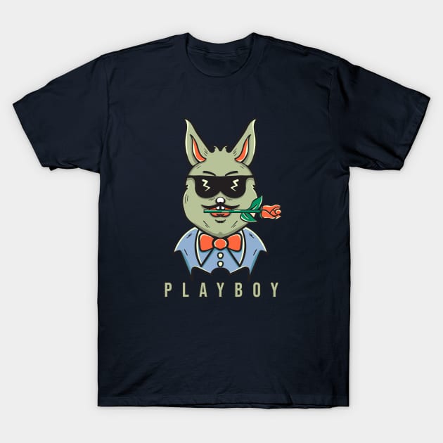 Playboy Rabbit Design T-Shirt by Modalaksi